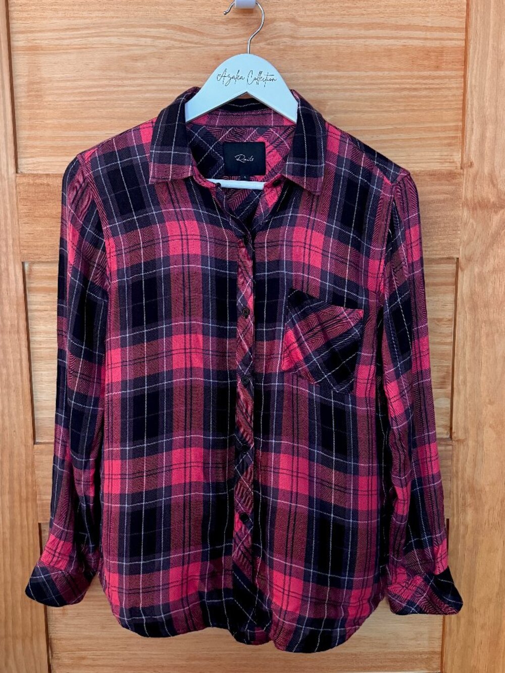 Rails Hunter Red Black Plaid Button Up Shirt Women's size S